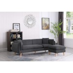 Brayden Dark Gray Fabric Sectional Sofa Chaise