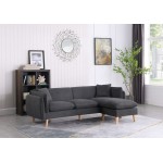 Brayden Dark Gray Fabric Sectional Sofa Chaise