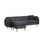 Brayden Dark Gray Fabric Sectional Sofa Chaise