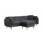 Brayden Dark Gray Fabric Sectional Sofa Chaise