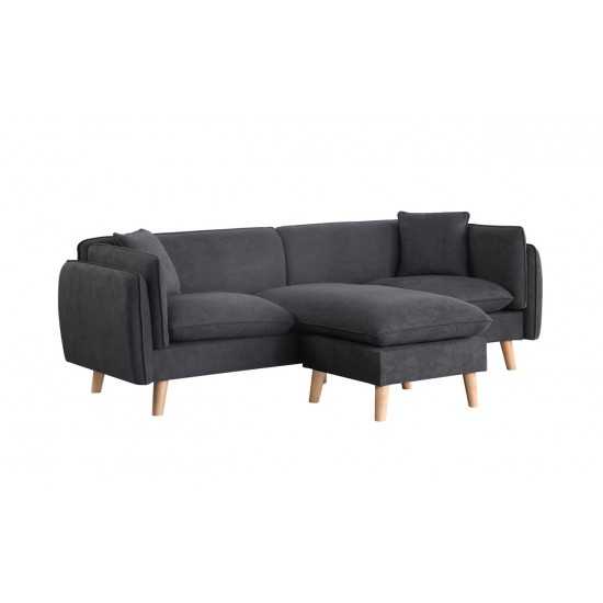 Brayden Dark Gray Fabric Sectional Sofa Chaise