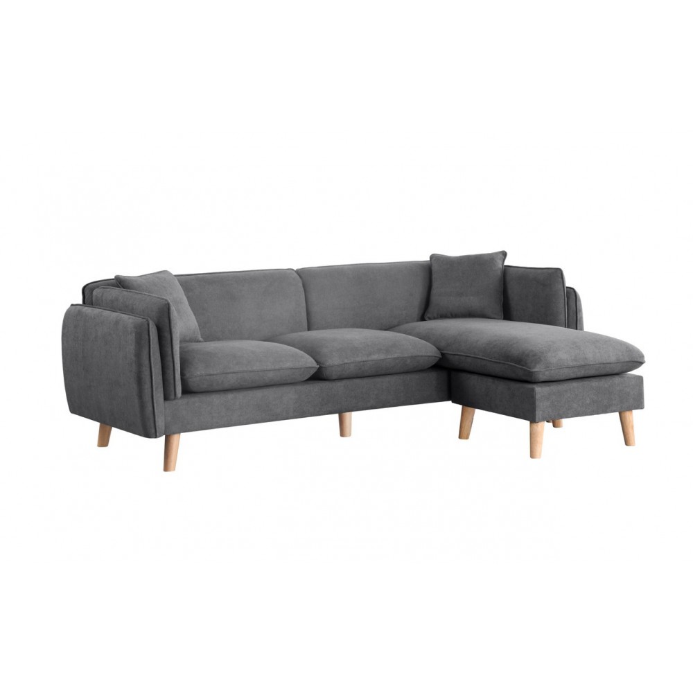 Brayden Light Gray Fabric Sectional Sofa Chaise