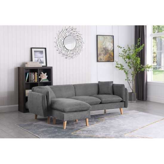 Brayden Light Gray Fabric Sectional Sofa Chaise