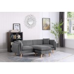 Brayden Light Gray Fabric Sectional Sofa Chaise