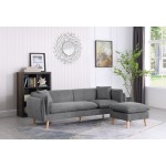 Brayden Light Gray Fabric Sectional Sofa Chaise