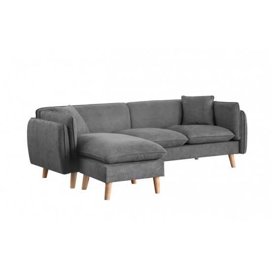 Brayden Light Gray Fabric Sectional Sofa Chaise