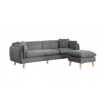 Brayden Light Gray Fabric Sectional Sofa Chaise