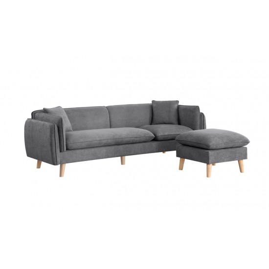 Brayden Light Gray Fabric Sectional Sofa Chaise