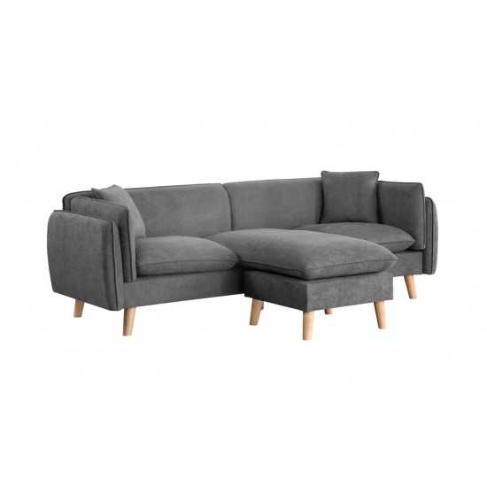 Brayden Light Gray Fabric Sectional Sofa Chaise