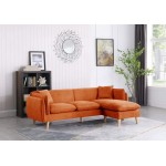 Brayden Orange Fabric Sectional Sofa Chaise