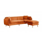 Brayden Orange Fabric Sectional Sofa Chaise