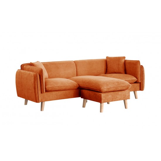 Brayden Orange Fabric Sectional Sofa Chaise