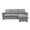 Avery Light Gray Linen Sleeper Sectional Sofa with Reversible Storage Chaise