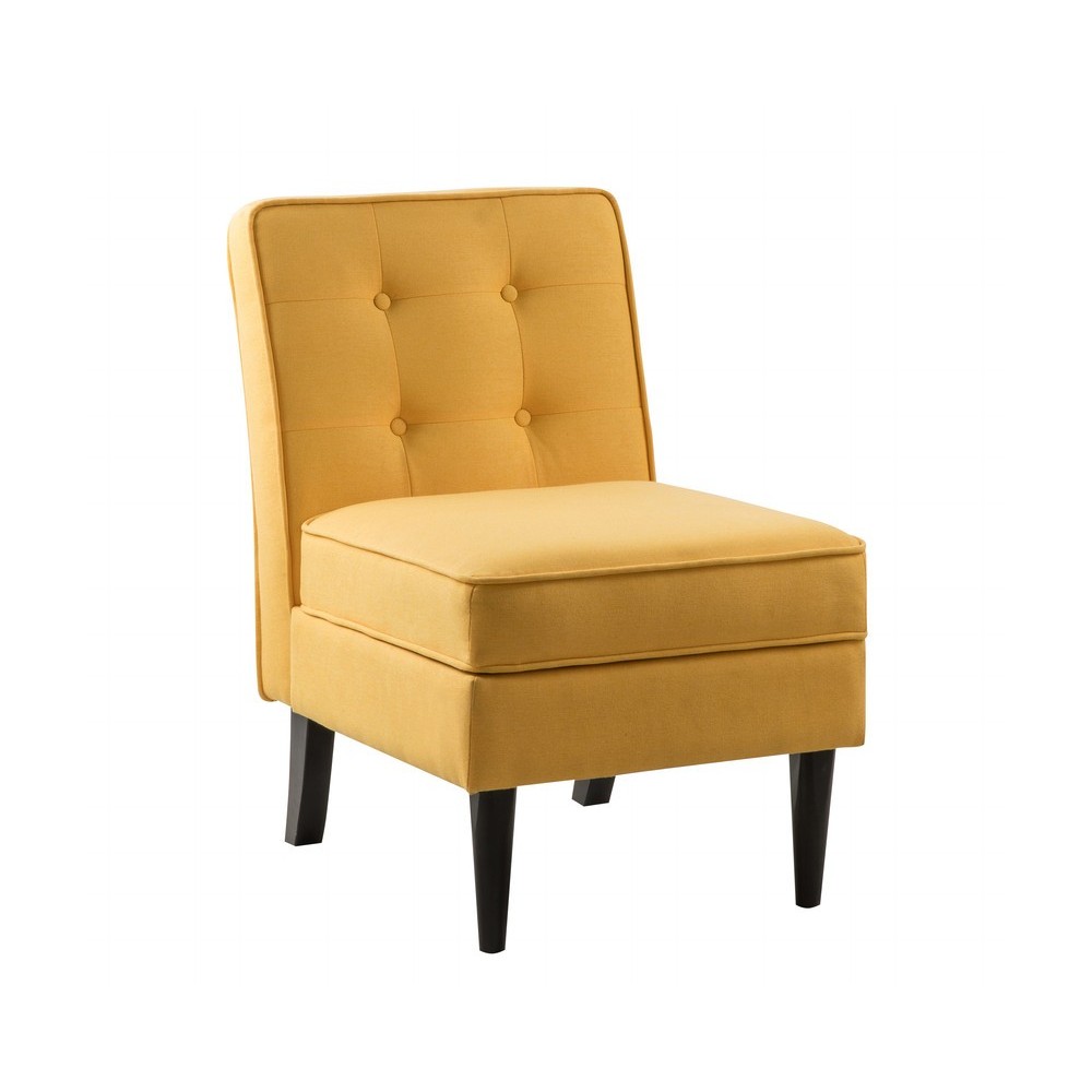 Oliver Yellow Fabric Storage Accent Chair