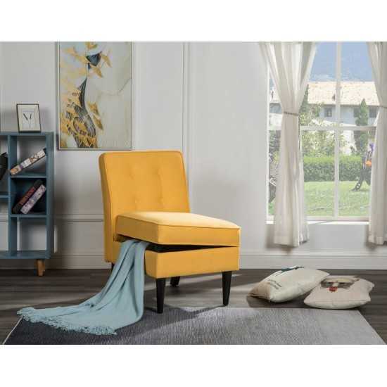 Oliver Yellow Fabric Storage Accent Chair