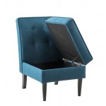 Oliver Blue Fabric Storage Accent Chair