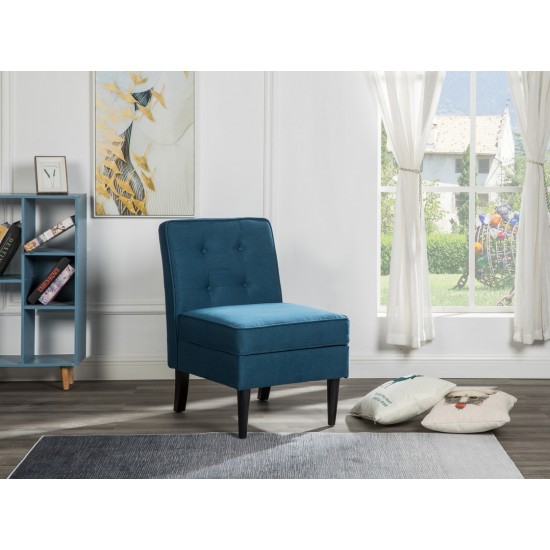 Oliver Blue Fabric Storage Accent Chair