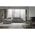 Romeo Light Gray Woven Fabric Sectional Sofa with Left Hand Facing Chaise