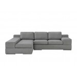 Romeo Light Gray Woven Fabric Sectional Sofa with Left Hand Facing Chaise