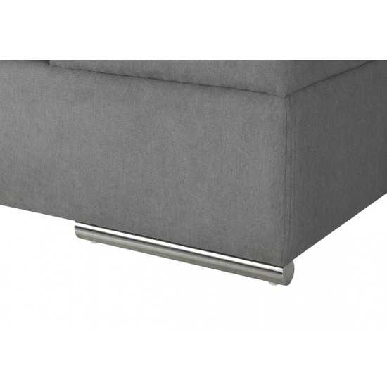 Romeo Light Gray Woven Fabric Sectional Sofa with Left Hand Facing Chaise