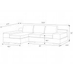 Romeo Light Gray Woven Fabric Sectional Sofa with Left Hand Facing Chaise