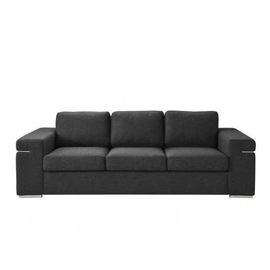 Gianna Black Linen Fabric Sofa and Loveseat Living Room Set