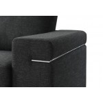 Gianna Black Linen Fabric Sofa and Loveseat Living Room Set