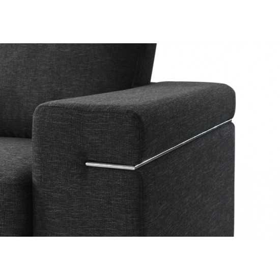 Gianna Black Linen Fabric Sofa and Loveseat Living Room Set
