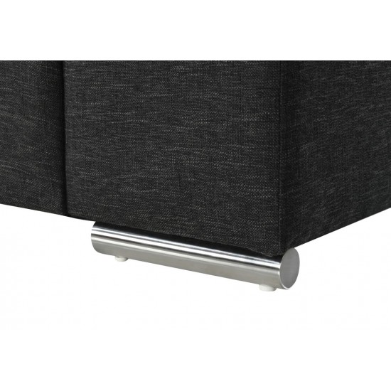 Gianna Black Linen Fabric Sofa and Loveseat Living Room Set