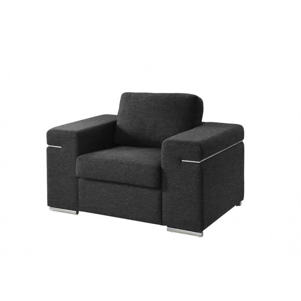 Gianna Black Linen Fabric Arm Chair