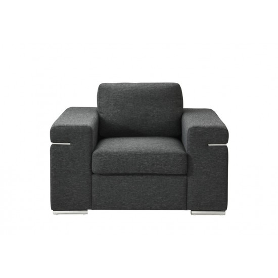 Gianna Black Linen Fabric Arm Chair