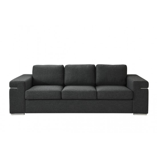 Gianna Black Linen Fabric Sofa