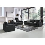 Gianna Black Linen Fabric Sofa