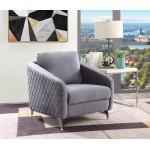 Sofia Gray Velvet Modern Chic Accent Armchair