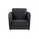 Sofia Black Velvet Modern Chic Accent Armchair