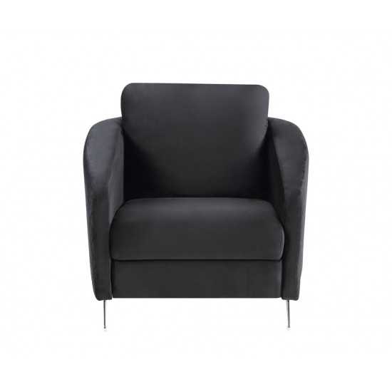 Sofia Black Velvet Modern Chic Accent Armchair