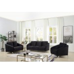 Sofia Black Velvet Modern Chic Accent Armchair