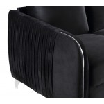 Hathaway Black Velvet Modern Chic Accent Armchair