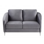 Sofia Gray Velvet Modern Chic Loveseat Couch