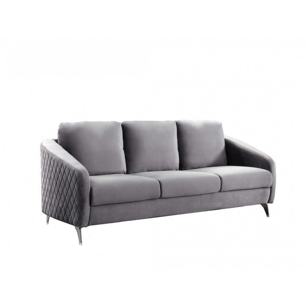 Sofia Gray Velvet Modern Chic Sofa Couch Sofia Gray Velvet Modern Chic Sofa Couch