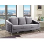 Sofia Gray Velvet Modern Chic Sofa Couch