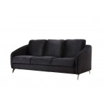 Sofia Black Velvet Modern Chic Sofa Couch