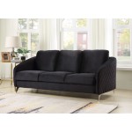 Sofia Black Velvet Modern Chic Sofa Couch