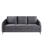 Hathaway Gray Velvet Modern Chic Sofa Couch