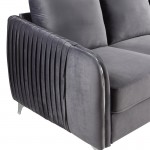 Hathaway Gray Velvet Modern Chic Sofa Couch