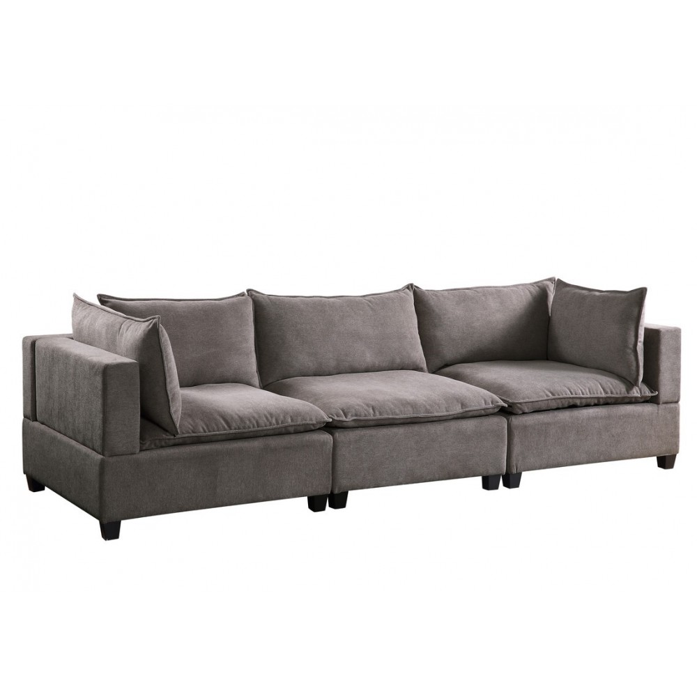 Madison Light Gray Fabric Sofa Couch