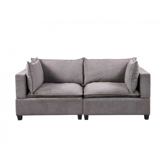 Madison Light Gray Fabric Loveseat