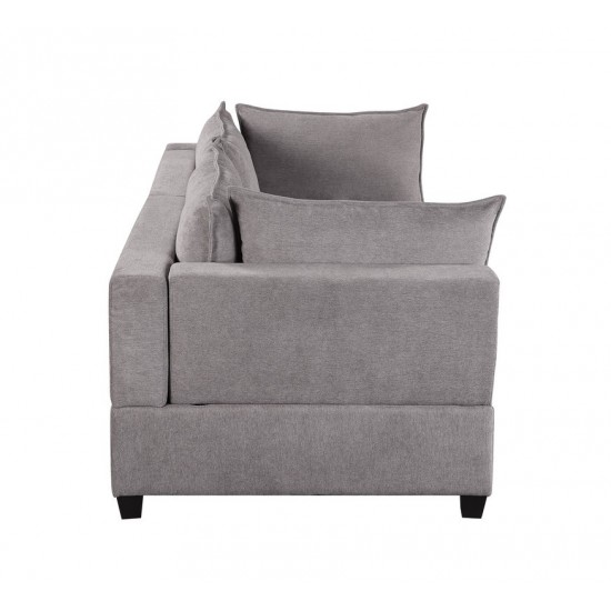 Madison Light Gray Fabric Loveseat