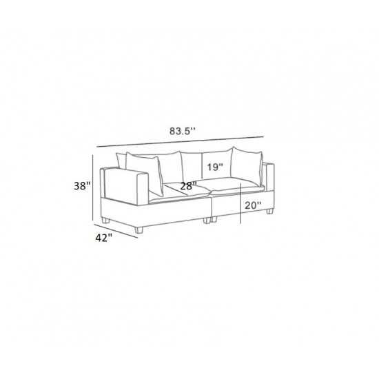 Madison Light Gray Fabric Loveseat