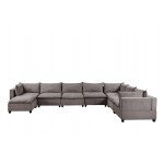 Madison Light Gray Fabric 8 Piece Modular Sectional Sofa Chaise